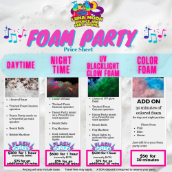 Foam Party Nighttime 1 hour