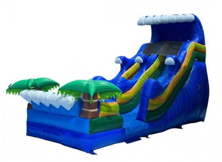 Dry 18-foot Tidal Wave Slide with landing pad