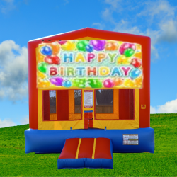 Bounce House Happy Birthday Red  Bouncer